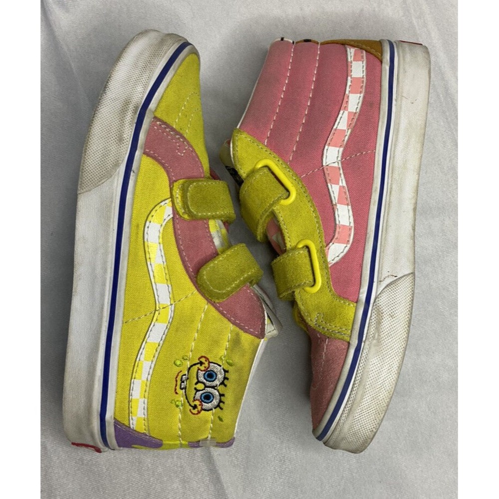 Vans X Spongebob Kids Sneakers Sk8-Hi Reissue Rare Sneakers Shoes Size 2.5 Kids - Picture 2 of 9